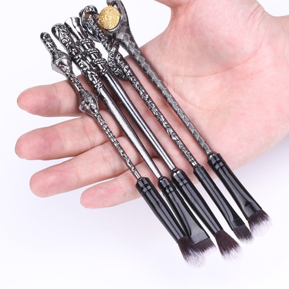 Makeup New 5pc Harry Potter Wand Makeup Brush Set Wpouch Poshmark